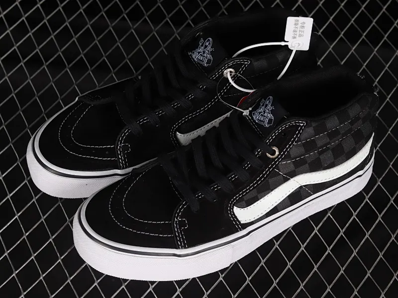 All categories Vans Vans series Vans Mid Vans China Vans SK8-Mid Vans black checkerboard Chinese casual sneakers VN0A347UFGD